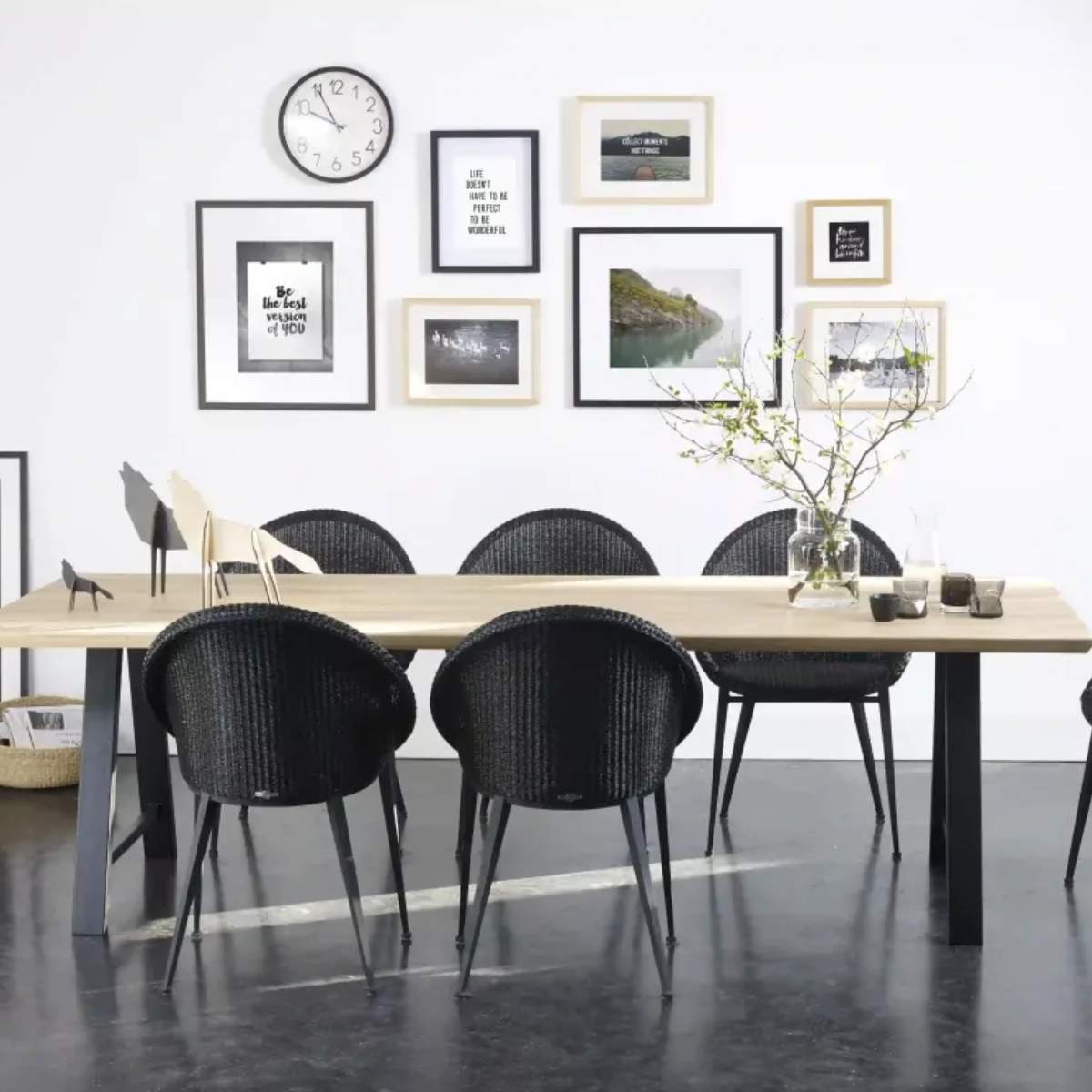 Vincent Shepherd Albert Dining Table Black A Frame Natural Oak 200 x 100