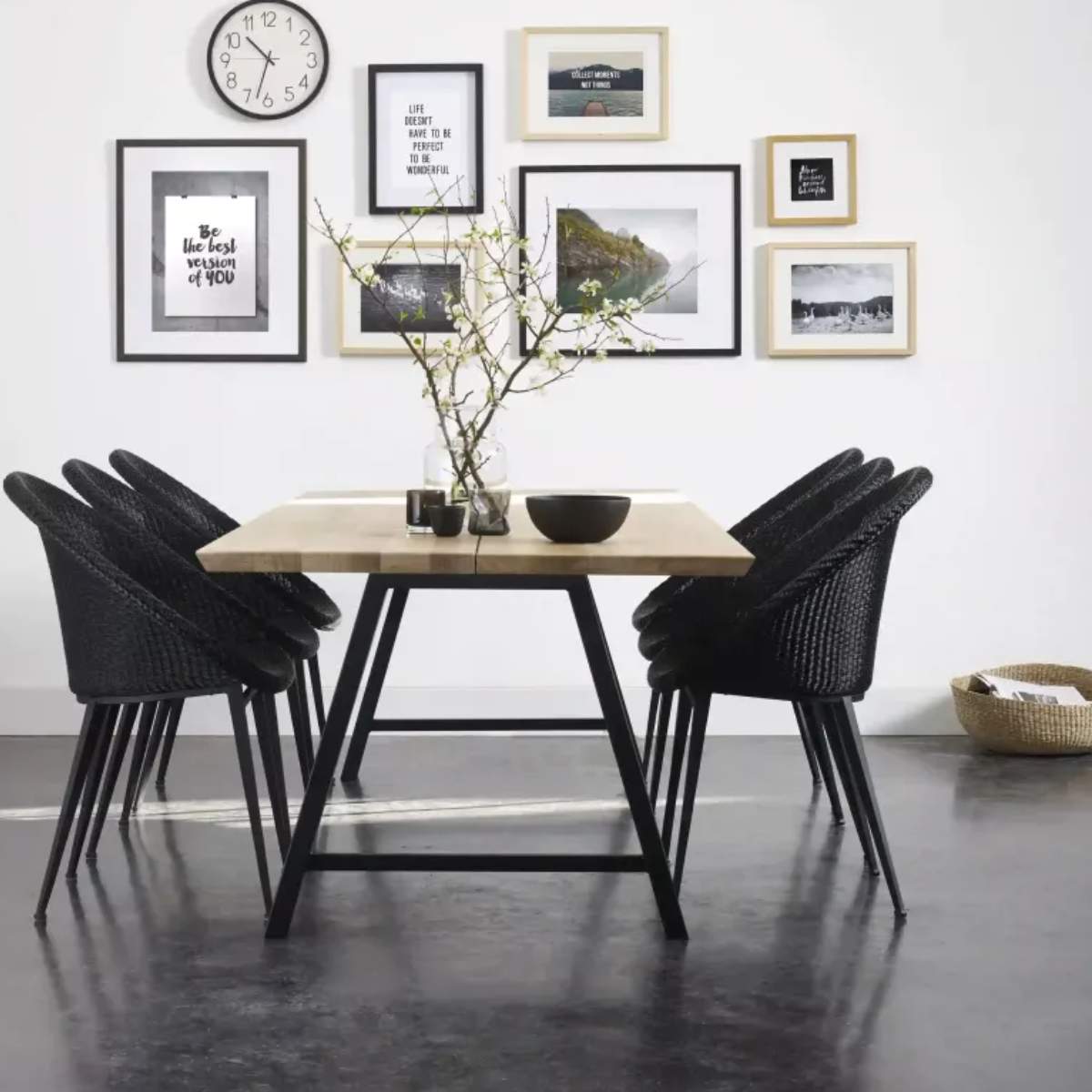 Vincent Shepherd Albert Dining Table Black A Frame Natural Oak 200 x 100