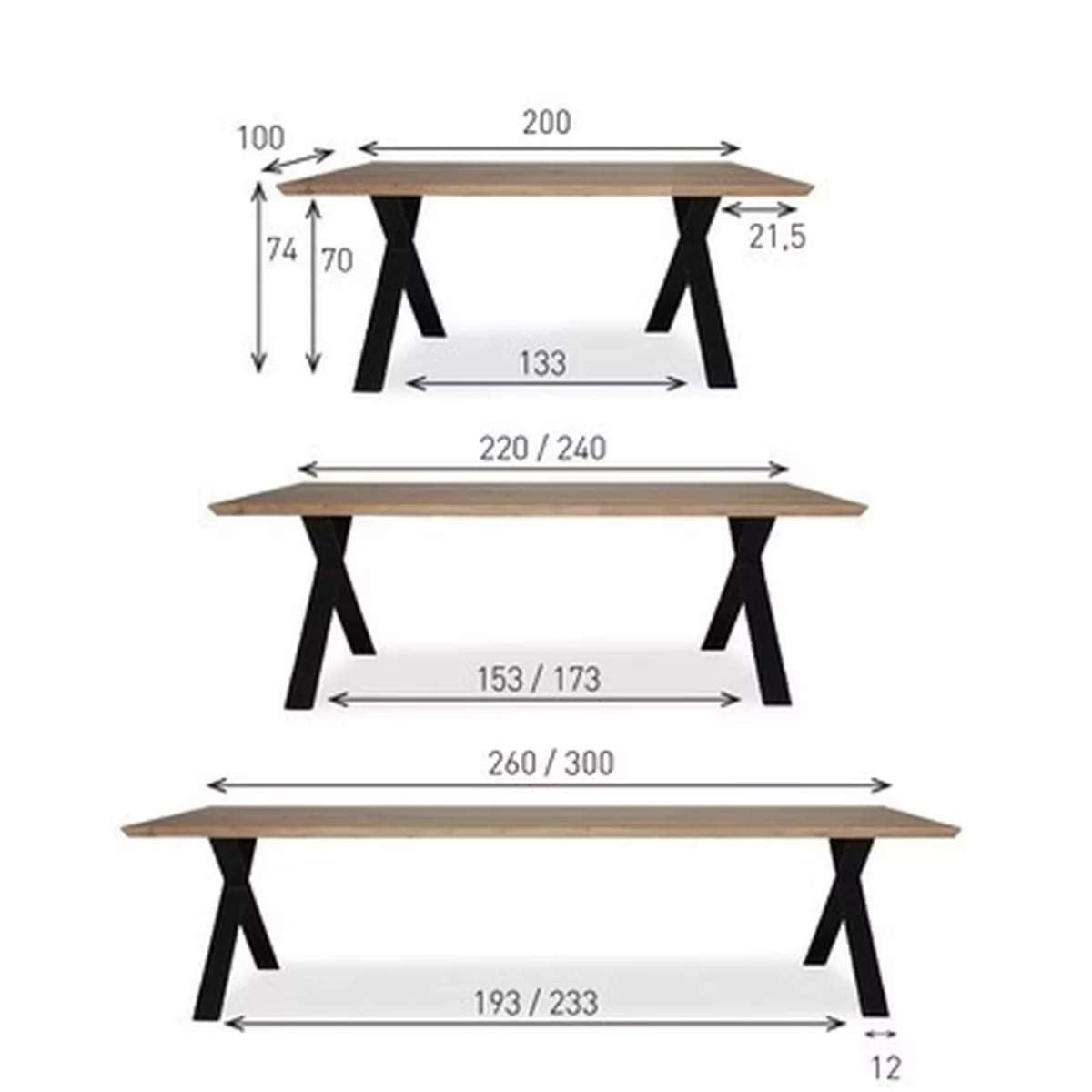 Vincent Shepherd Albert Table 'X' Frame