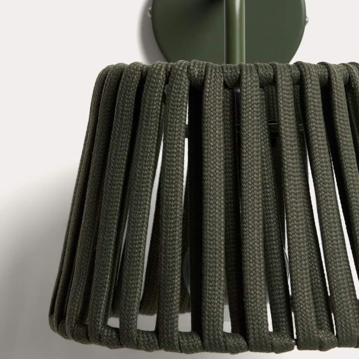Kave Home Aldet terracotta outdoor wall light in flat rope cord and metal
