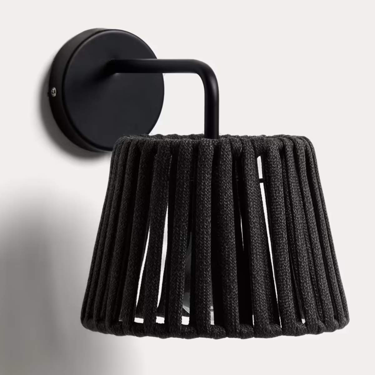 Kave Home Aldet terracotta outdoor wall light in flat rope cord and metal