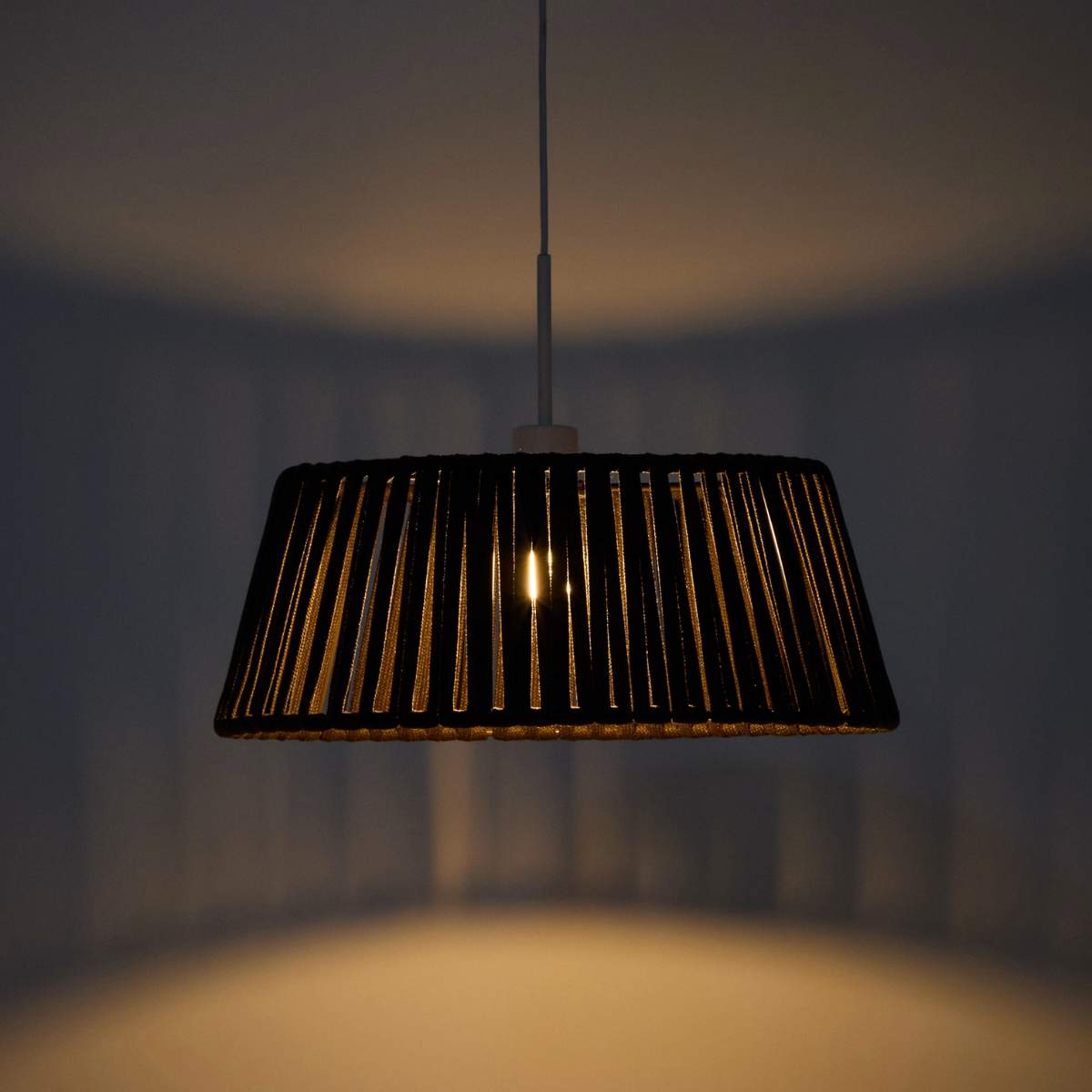 Kave Home Aldet ceiling lamp shade in terracotta flat rope cord Ø46cm