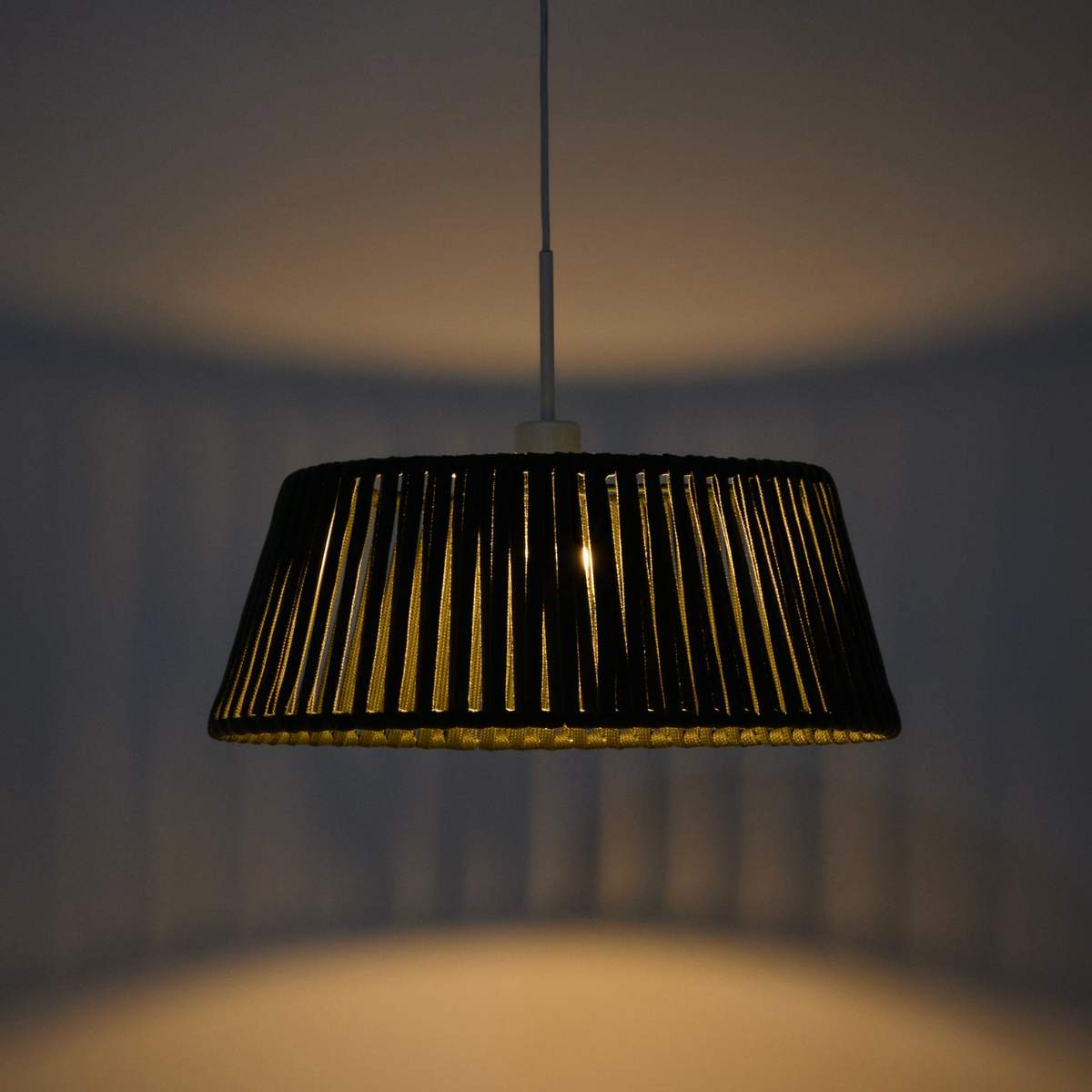 Kave Home Aldet ceiling lamp shade in terracotta flat rope cord Ø46cm