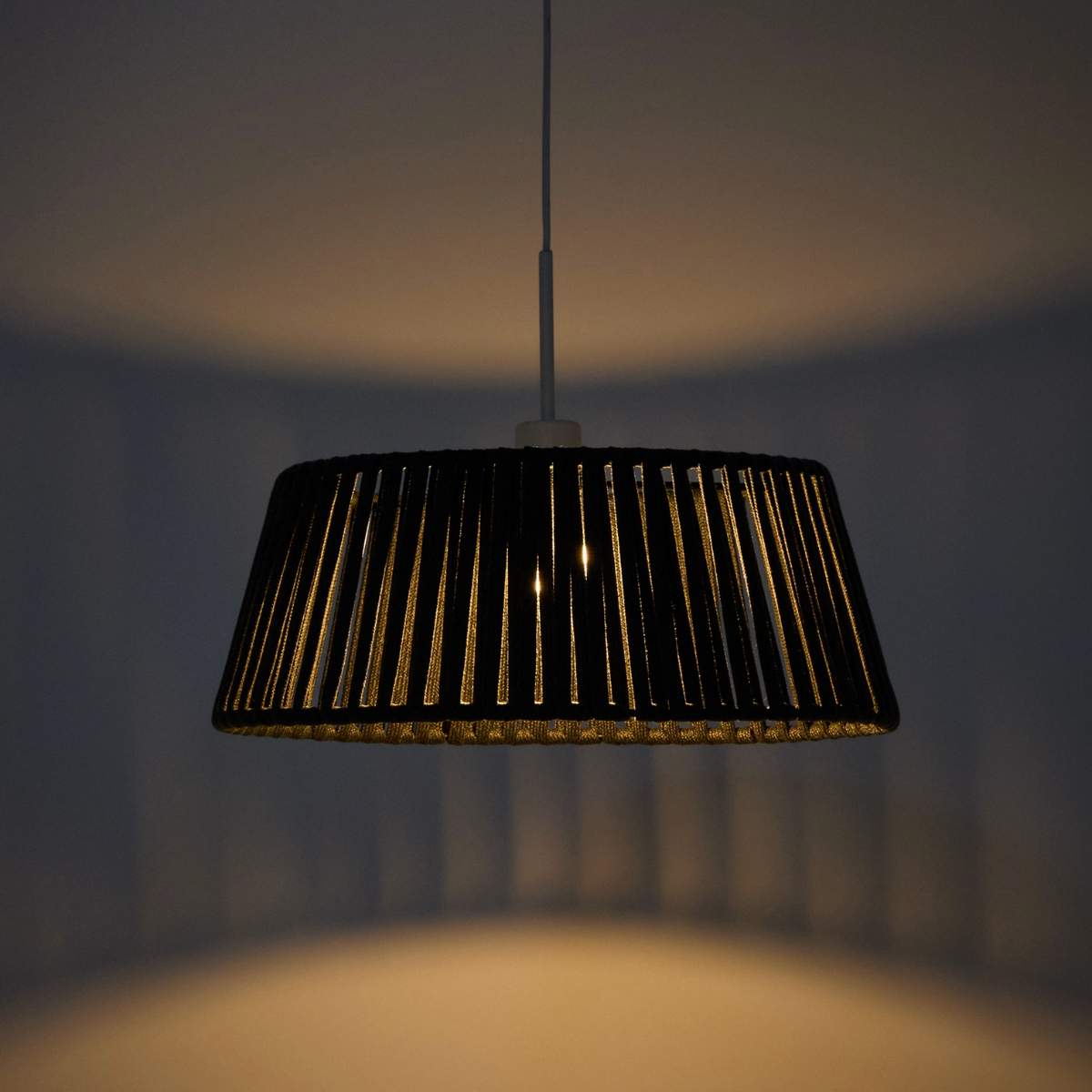 Kave Home Aldet ceiling lamp shade in terracotta flat rope cord Ø46cm