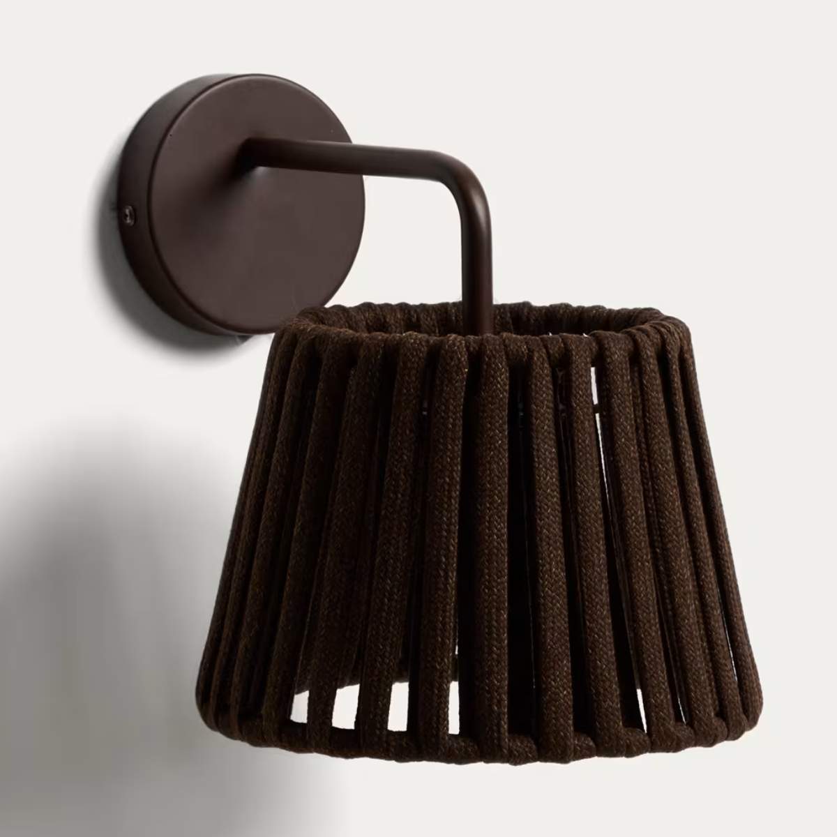 Kave Home Aldet terracotta outdoor wall light in flat rope cord and metal