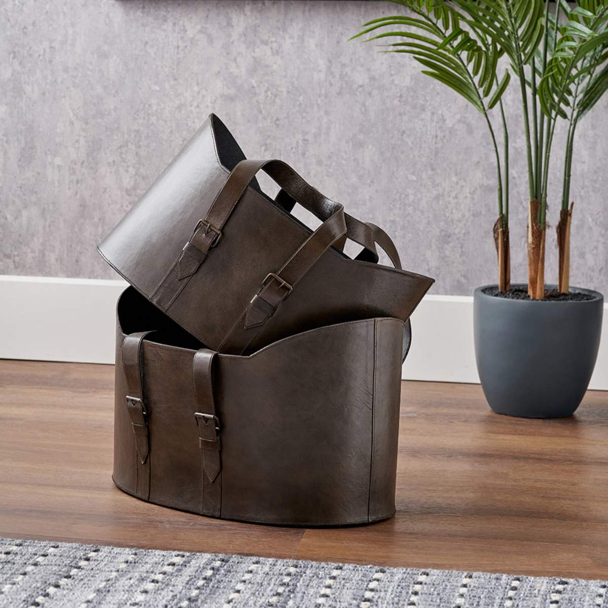 Beau&Co Alessio S/2 Leather Handled Storage