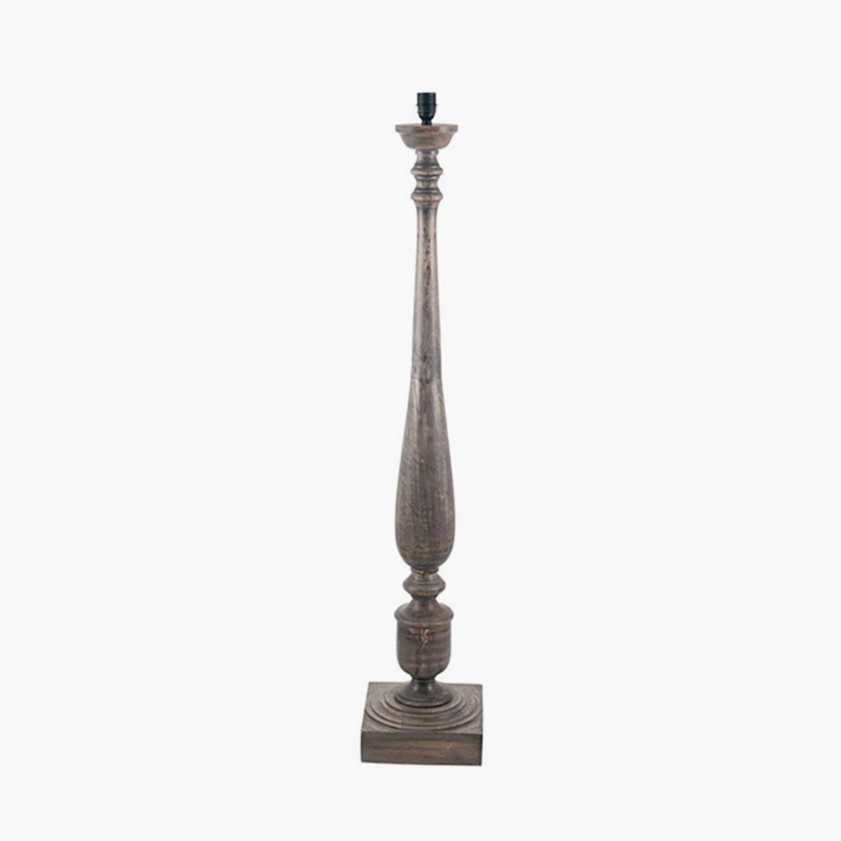Pacific Lifestyle Alia Grey Wash Turned Mango Wood Floor Lamp Base