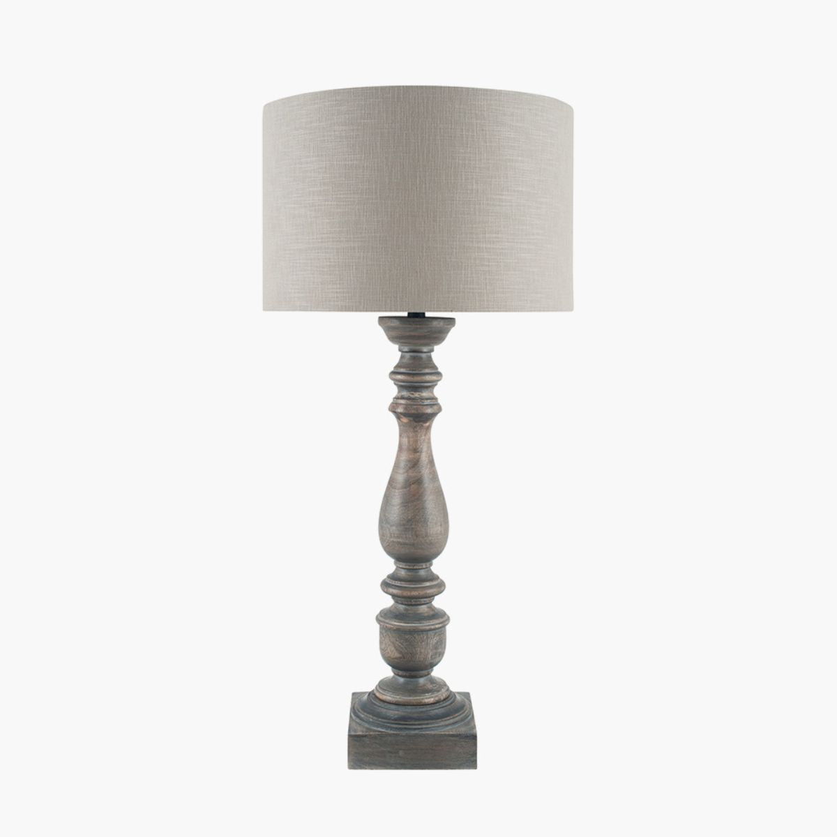 Pacific Lifestyle Alia Grey Wash Turned Mango Wood Table Lamp Base