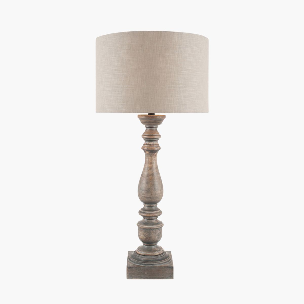 Pacific Lifestyle Alia Grey Wash Turned Mango Wood Table Lamp Base