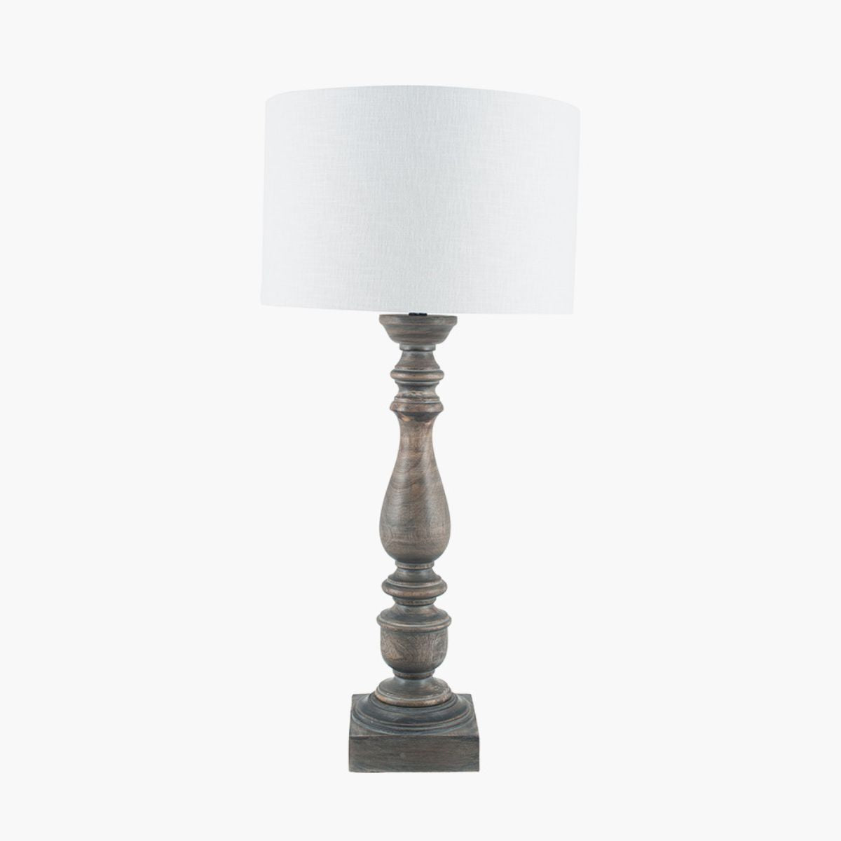 Pacific Lifestyle Alia Grey Wash Turned Mango Wood Table Lamp Base