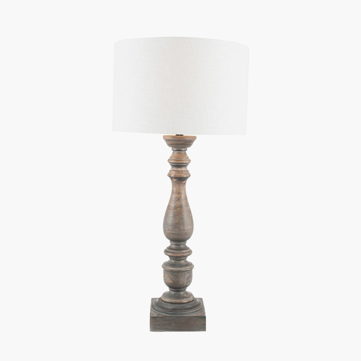 Pacific Lifestyle Alia Grey Wash Turned Mango Wood Table Lamp Base
