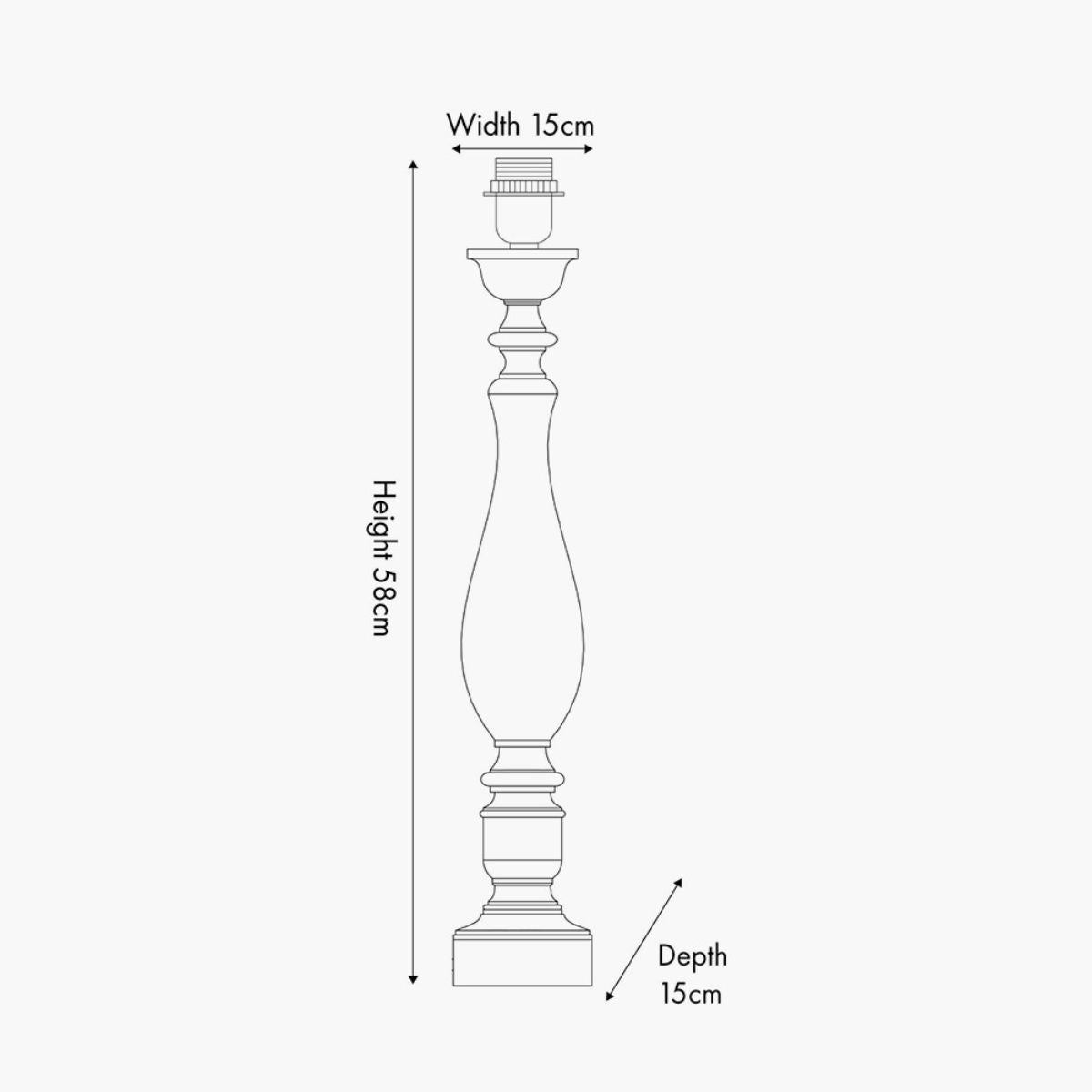Pacific Lifestyle Alia Grey Wash Turned Mango Wood Table Lamp Base