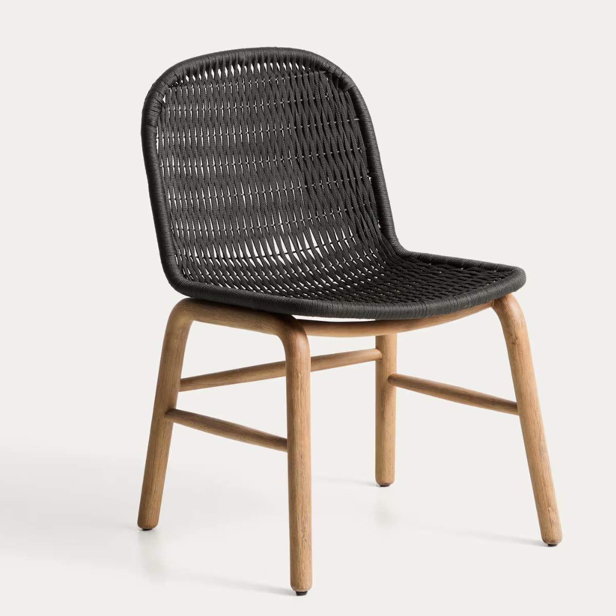 Kave Home Alipa chair in FSC 100% solid acacia wood and ecru rope cord