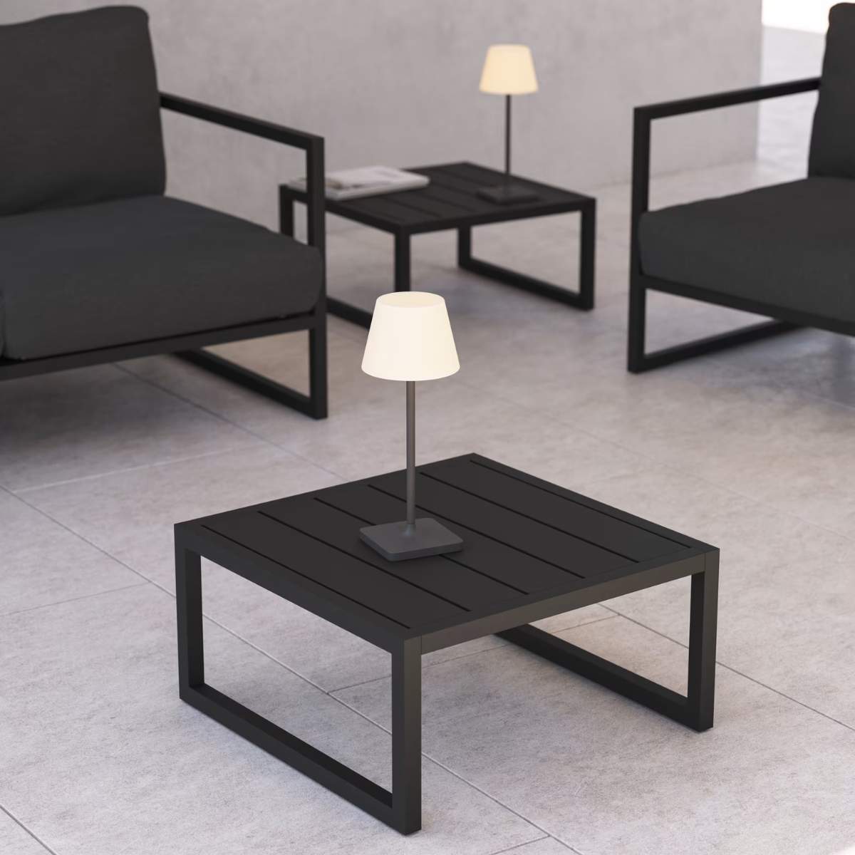 Kave Home Outdoor Aluney table lamp in black finish