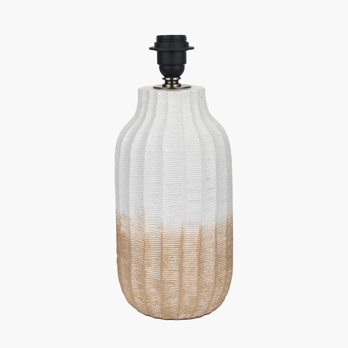 Pacific Lifestyle Amalia Natural Ombre Textured Stoneware Tall Table Lamp Base