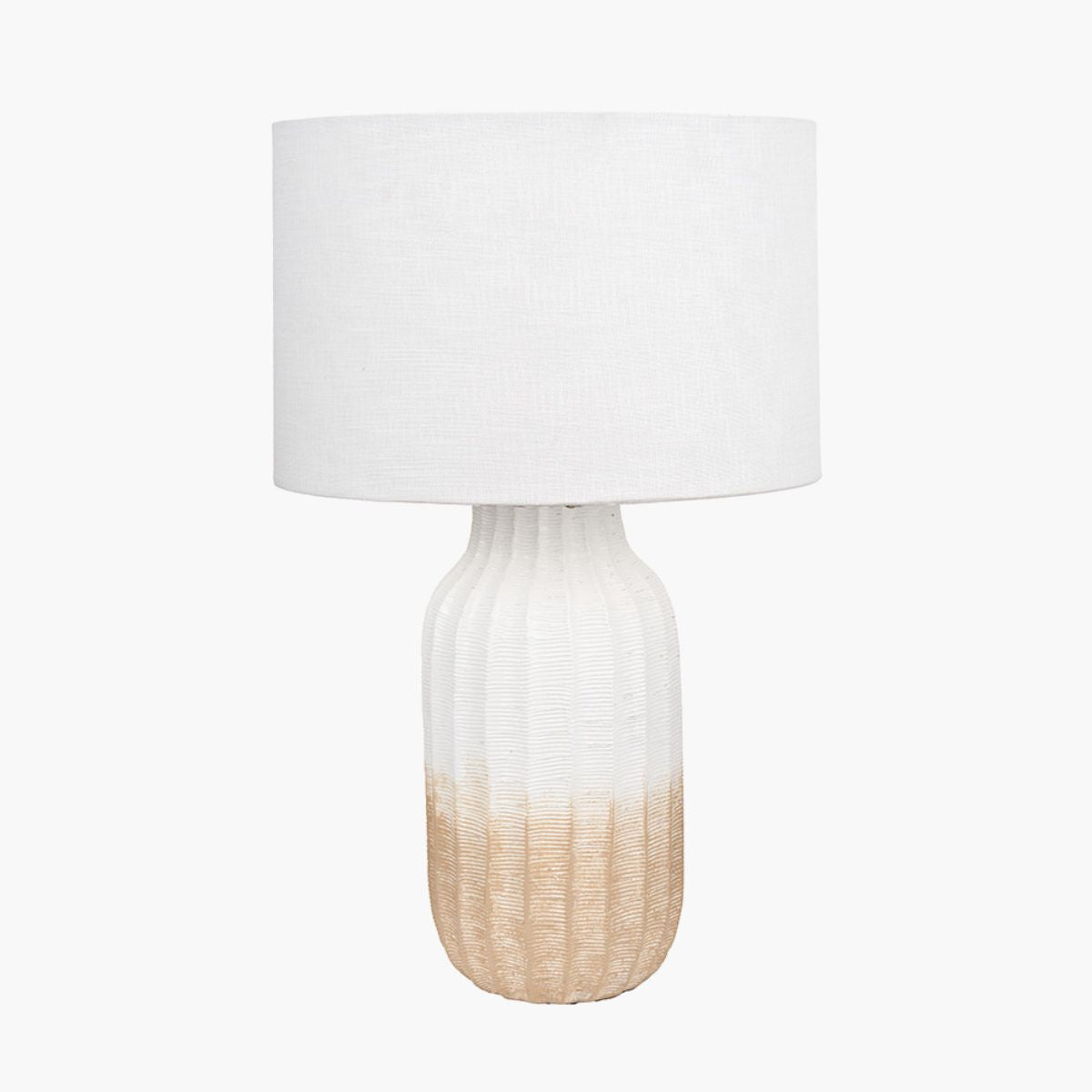 Pacific Lifestyle Amalia Natural Ombre Textured Stoneware Tall Table Lamp Base