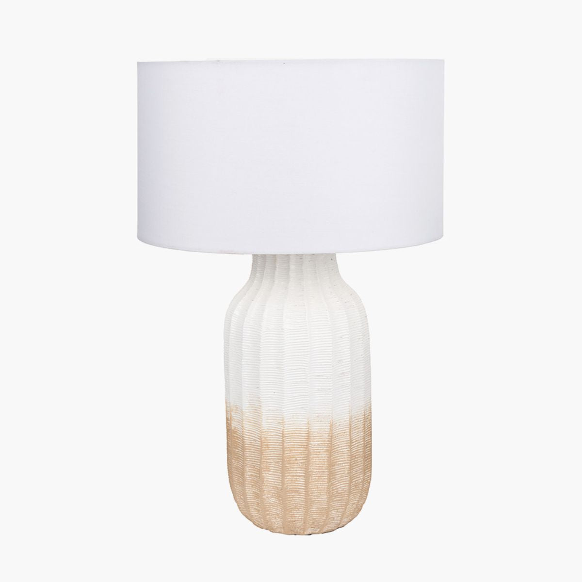 Pacific Lifestyle Amalia Natural Ombre Textured Stoneware Tall Table Lamp Base