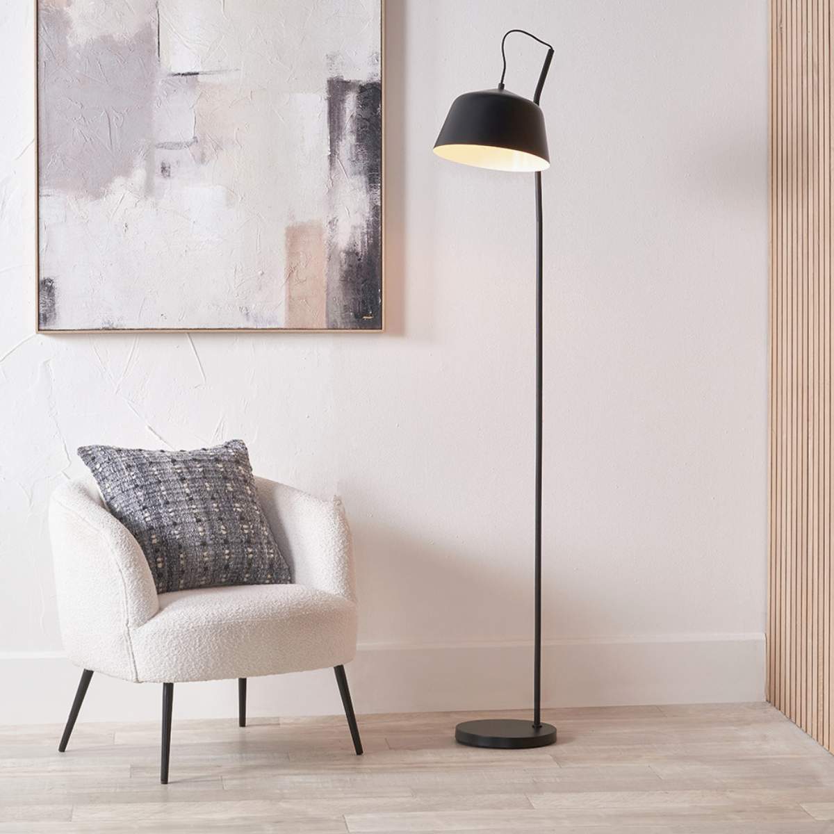 Pacific Lifestyle Amalie Black Metal Retro Task Floor Lamp