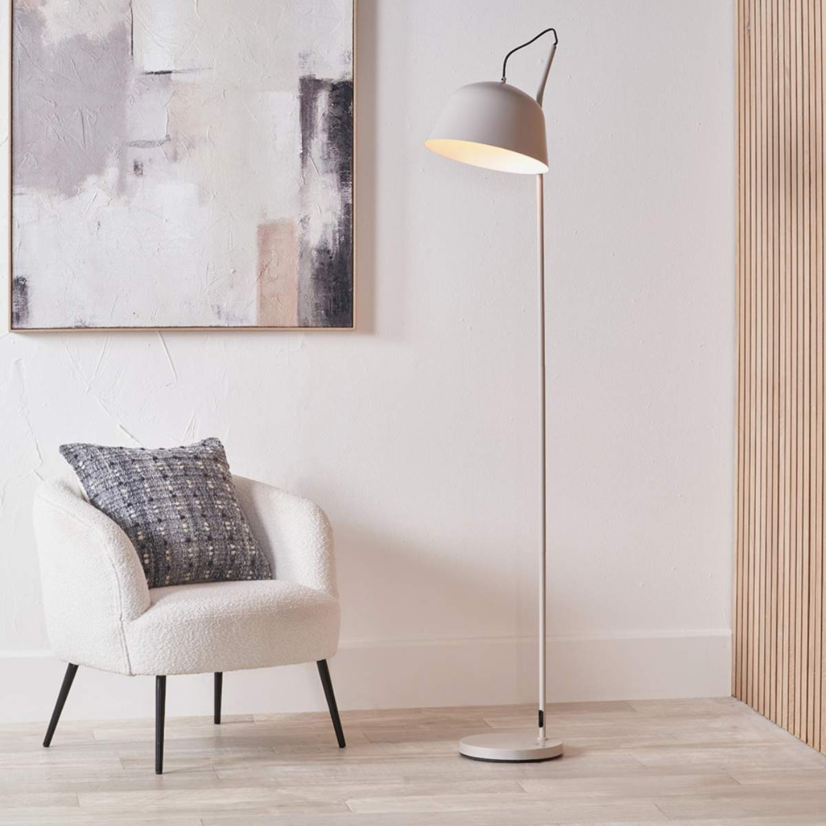 Pacific Lifestyle Amalie Grey Metal Retro Task Floor Lamp
