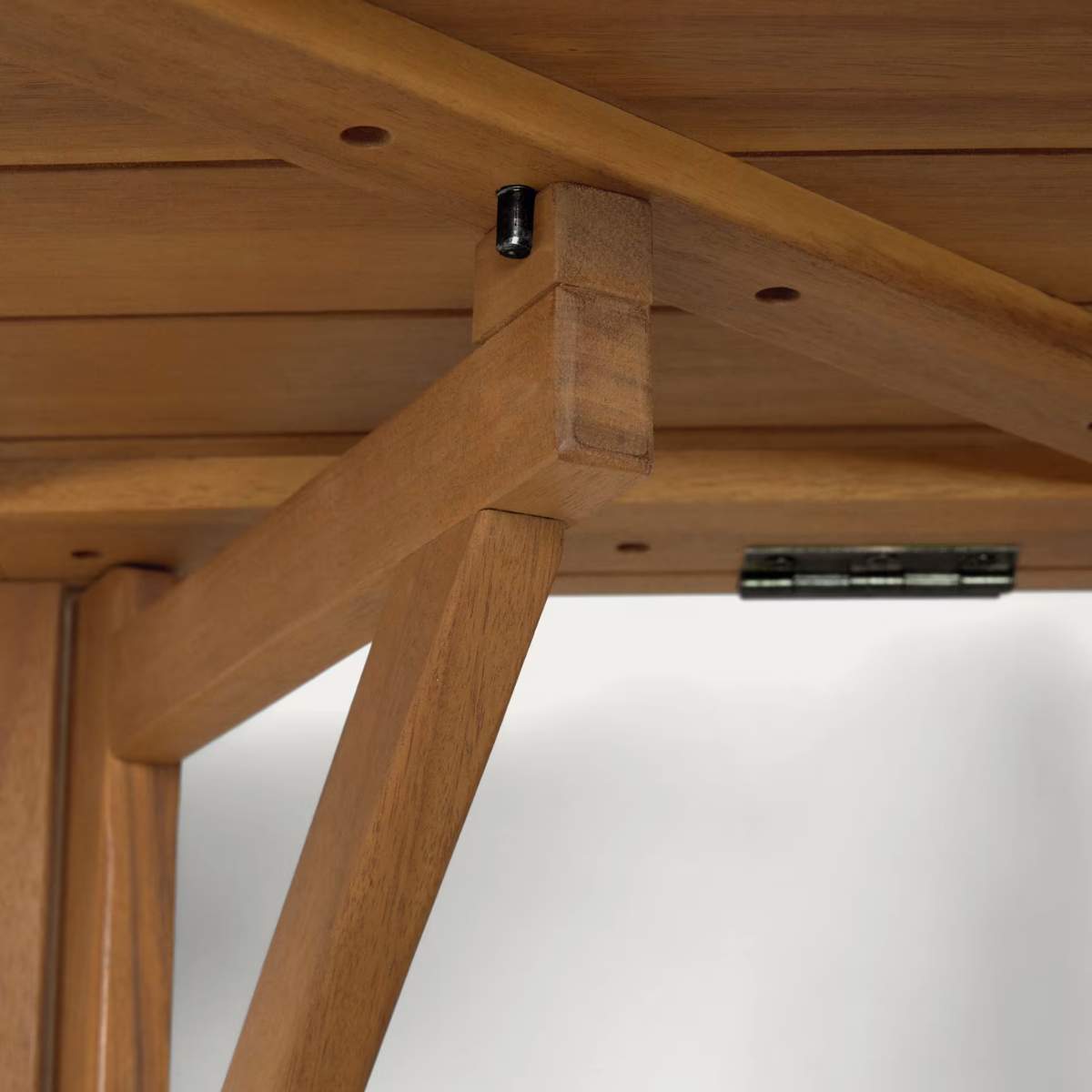 Kave Home Amarillis folding balcony table made from solid acacia wood, 40 x 42 cm FSC 100%