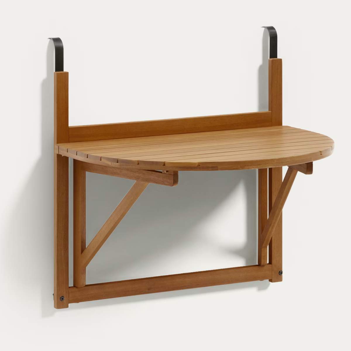 Kave Home Amarilis folding balcony table made from solid acacia wood, 50 x 70 cm FSC 100%