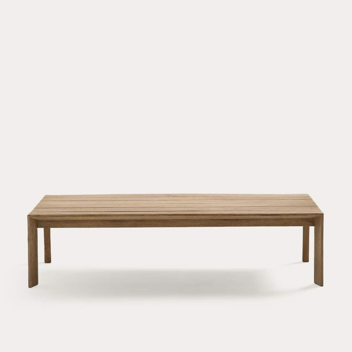 Kave Home Ambra coffee table in solid acacia wood with light finish 82.5 x 140cm FSC 100%