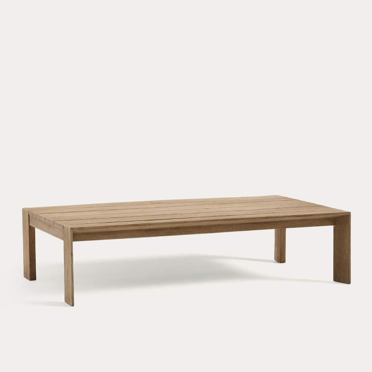Kave Home Ambra coffee table in solid acacia wood with light finish 82.5 x 140cm FSC 100%