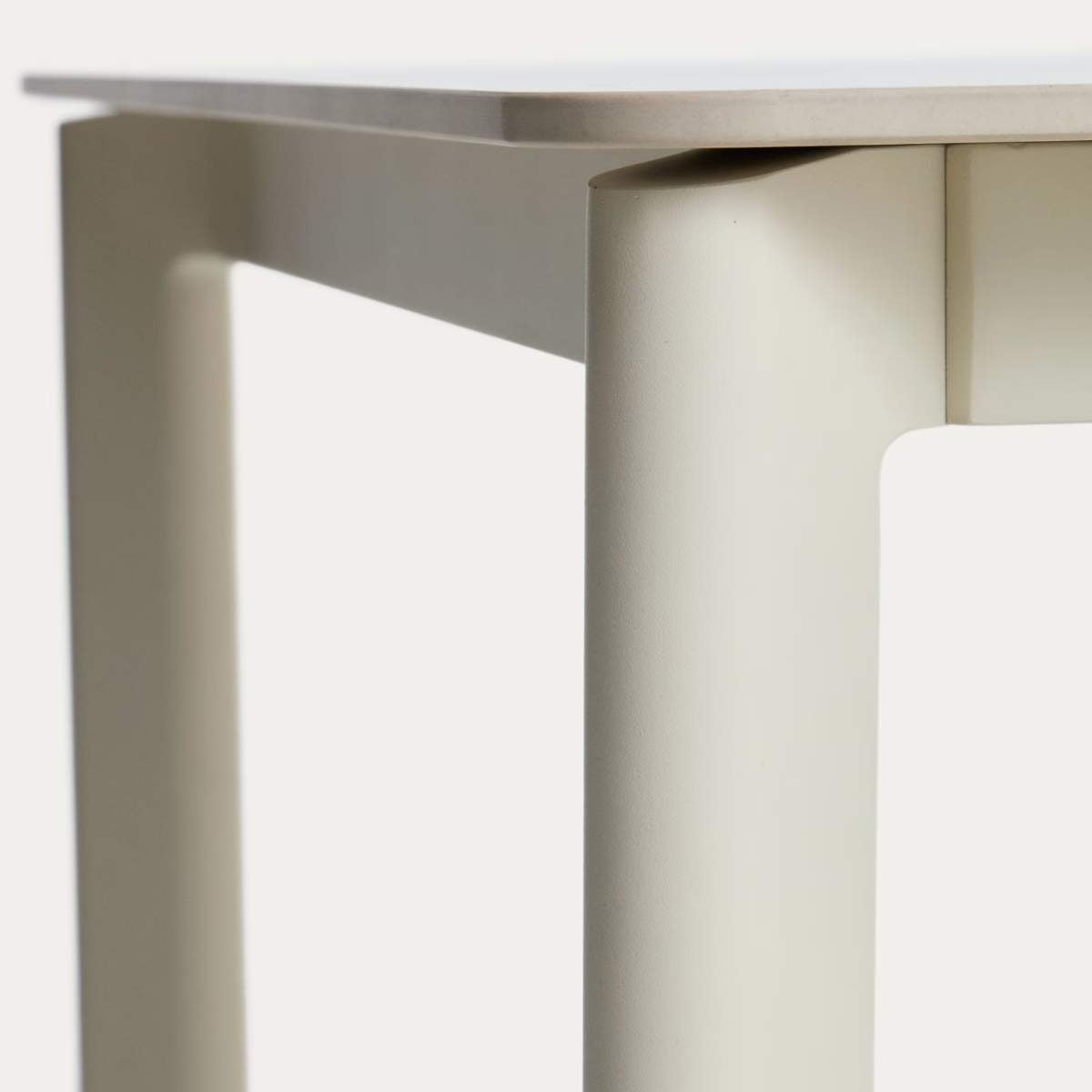 Kave Home Anafi table in sintered stone and graphite aluminium 220 x 100 cm