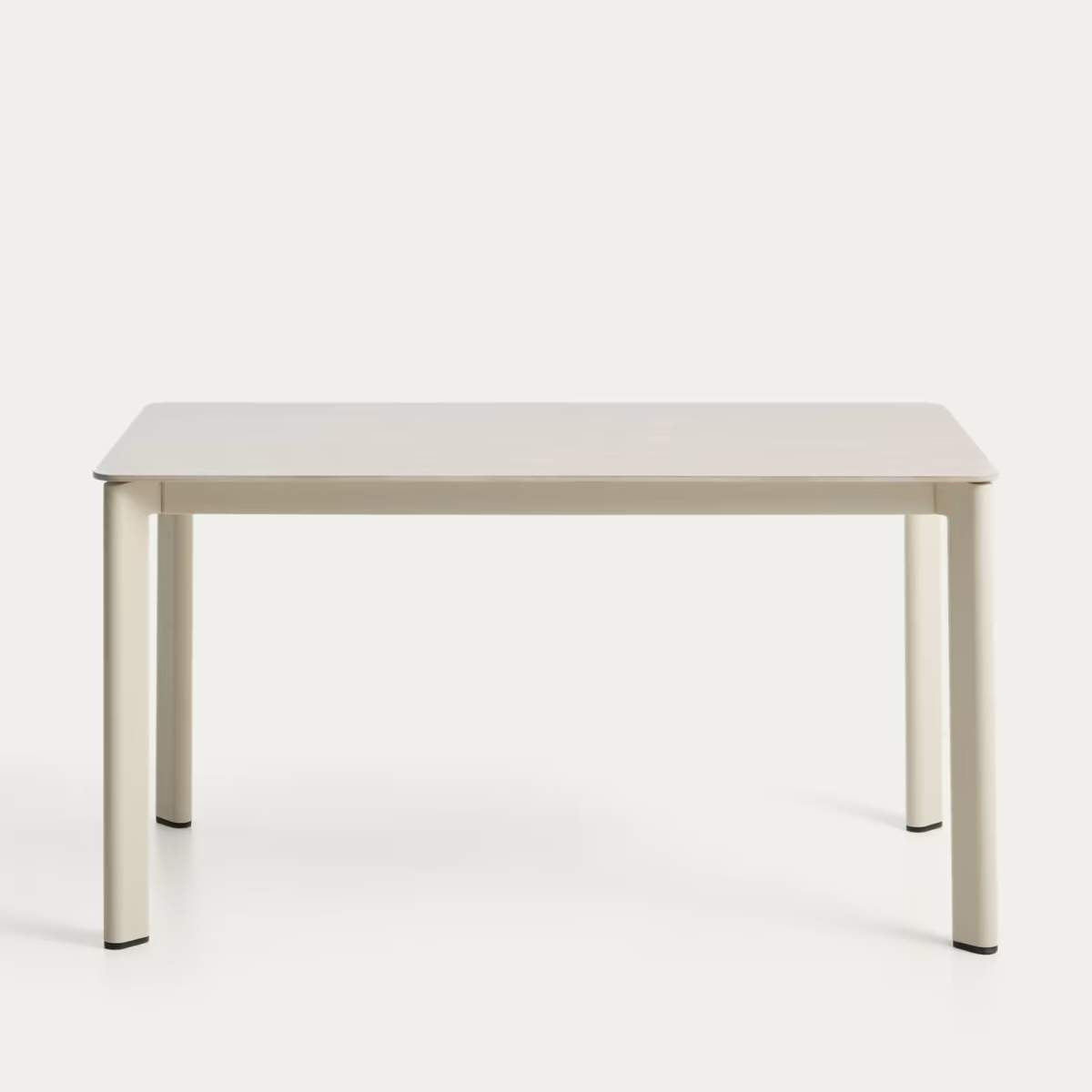 Kave Home Anafi table in sintered stone and graphite aluminium 140 x 80 cm