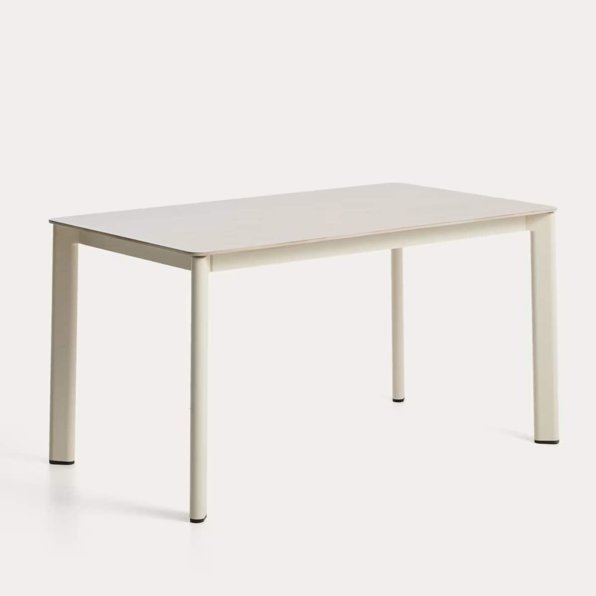 Kave Home Anafi table in sintered stone and graphite aluminium 140 x 80 cm