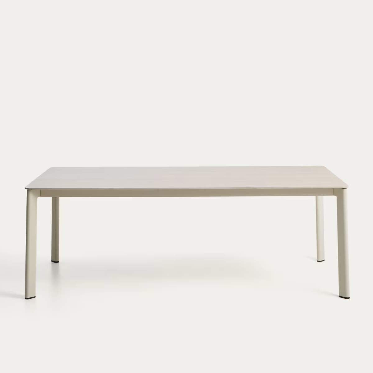 Kave Home Anafi table in sintered stone and graphite aluminium 220 x 100 cm
