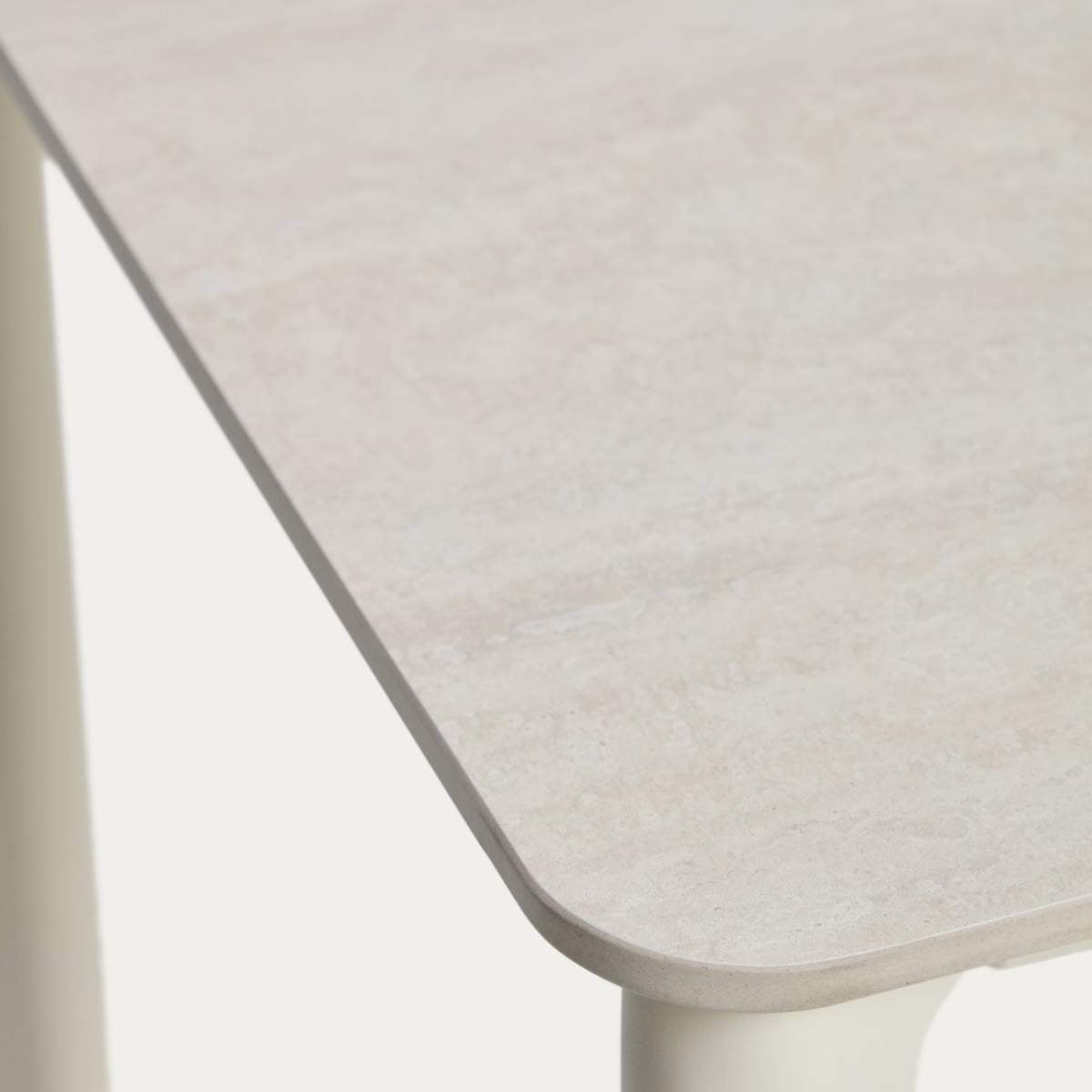 Kave Home Anafi table in sintered stone and graphite aluminium 140 x 80 cm