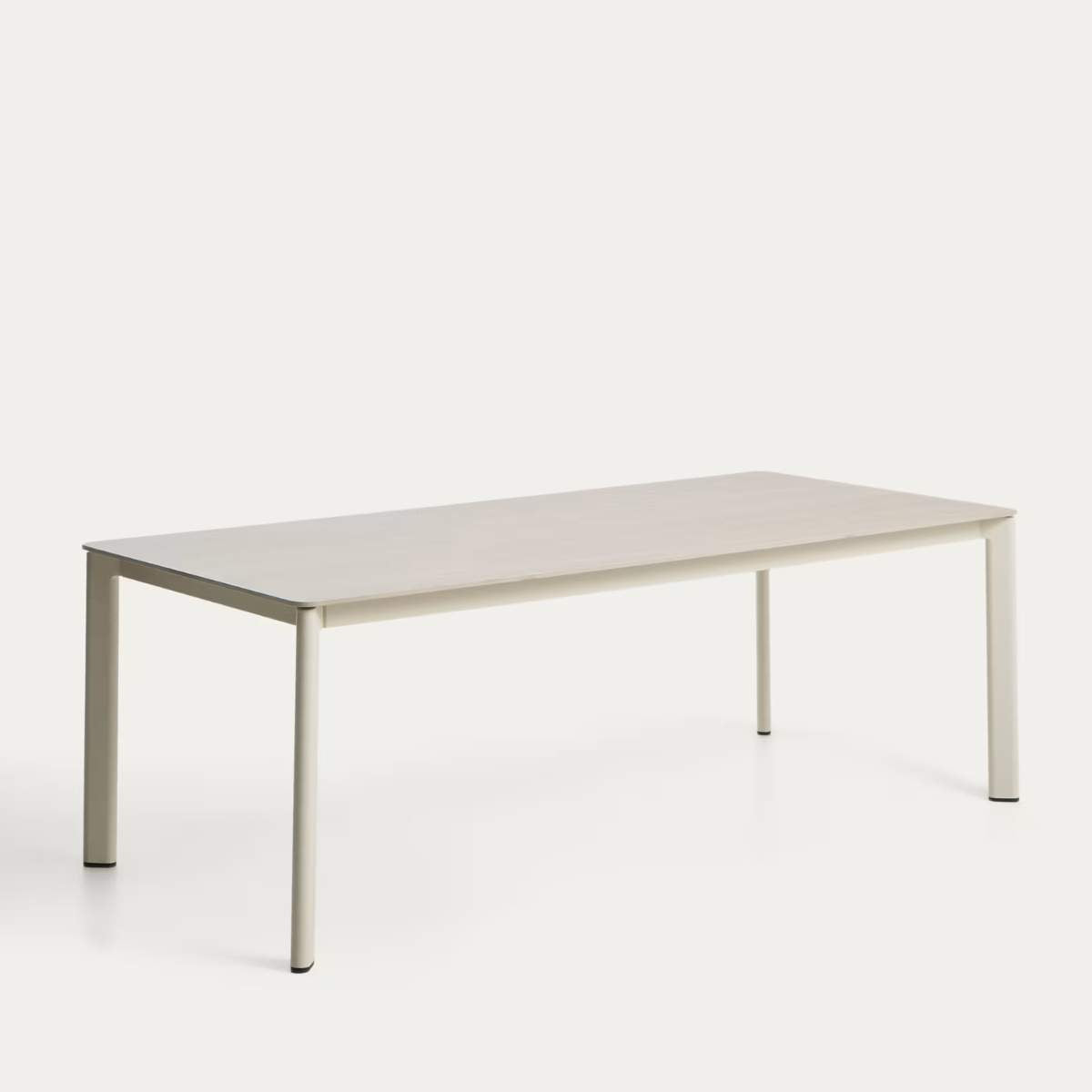 Kave Home Anafi table in sintered stone and graphite aluminium 220 x 100 cm
