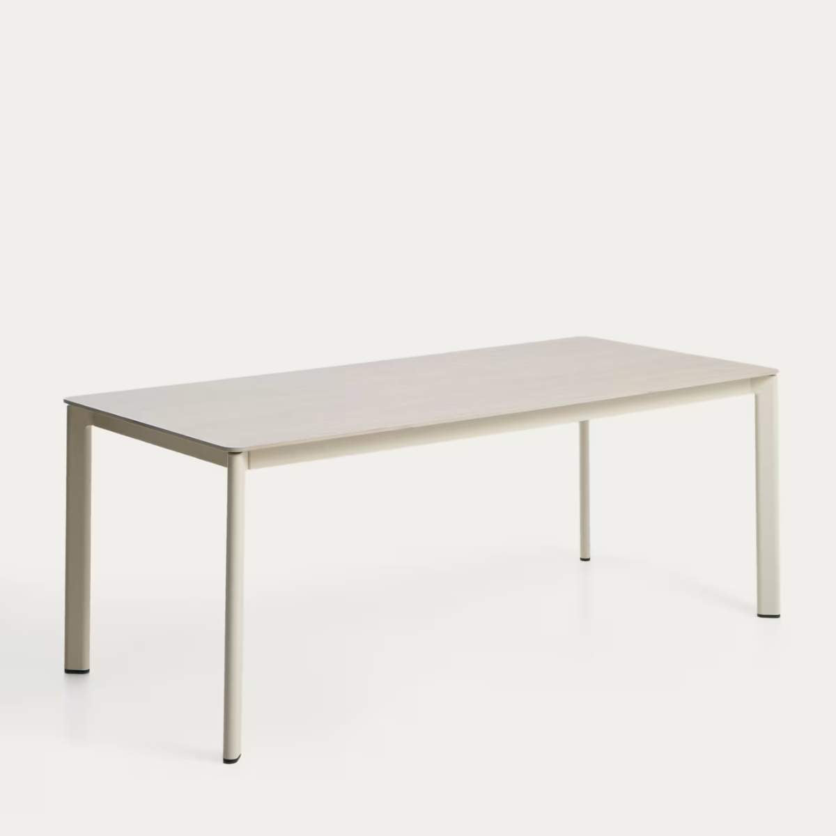 Kave Home Anafi table in sintered stone and graphite aluminium 180 x 90cm