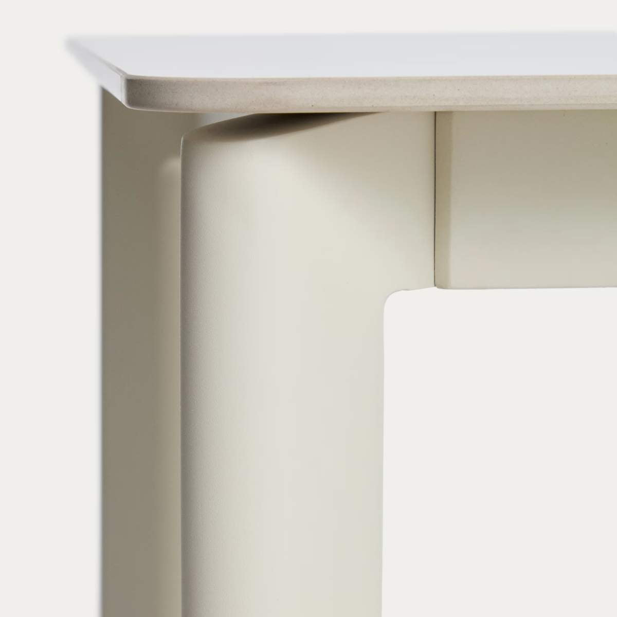 Kave Home Anafi table in sintered stone and graphite aluminium 140 x 80 cm
