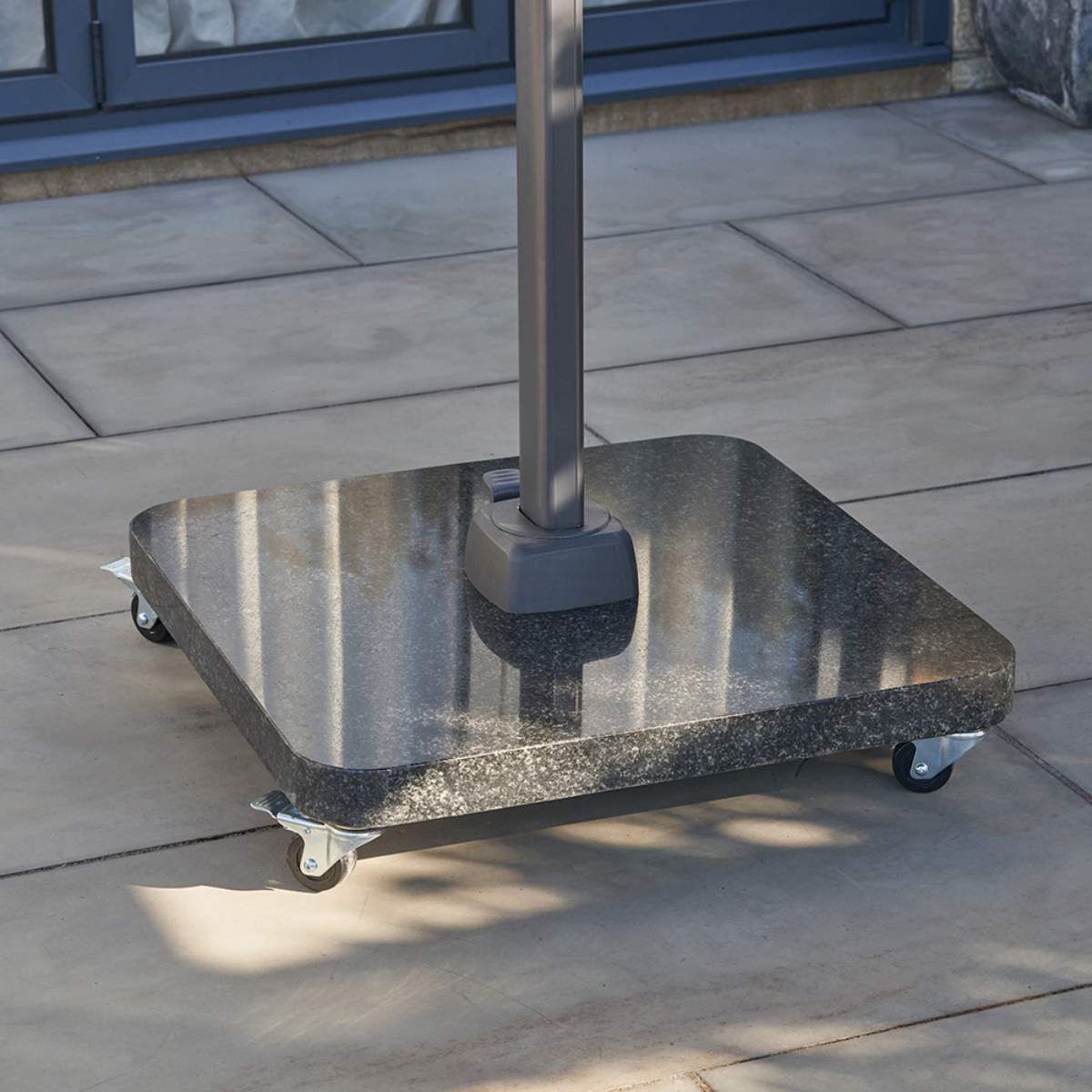 Pacific Lifestyle Ancona Anthracite Round Edge Granite 120KG Wheeled Parasol Base