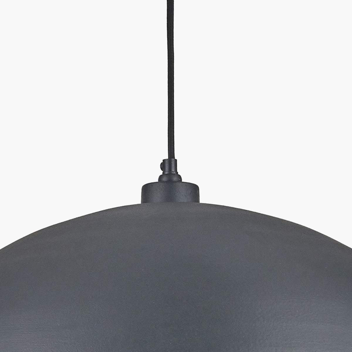 Pacific Lifestyle Anders Matt Black and Silver Leaf Metal Dome Pendant