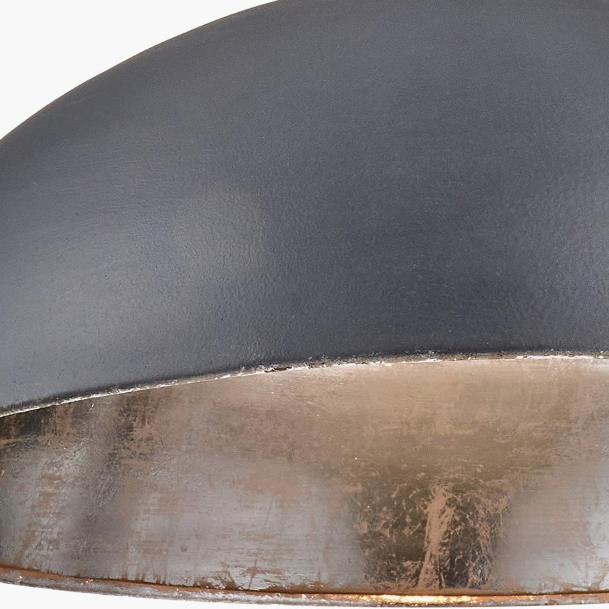 Pacific Lifestyle Anders Matt Black and Silver Leaf Metal Dome Pendant