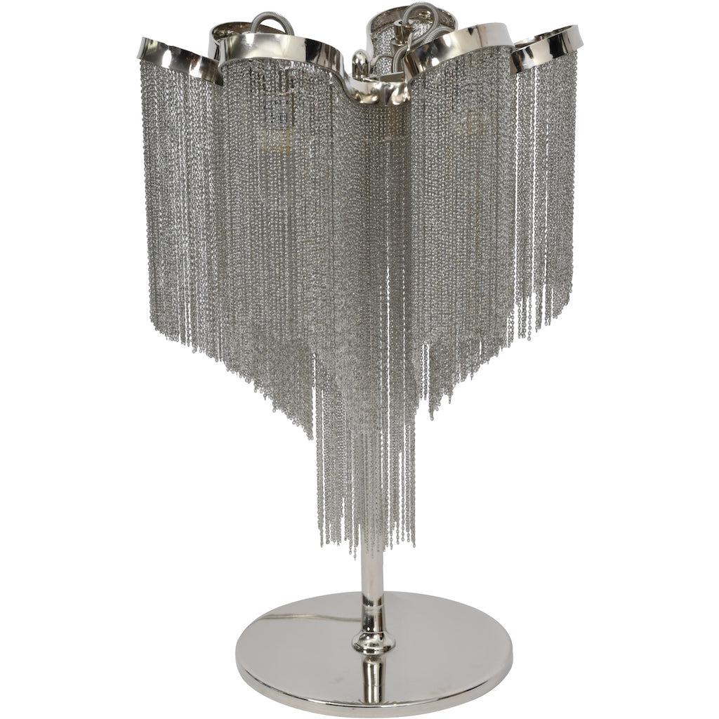 Angel Waterfall Silver Chain 4 Bulb Table Lamp-Beaumonde
