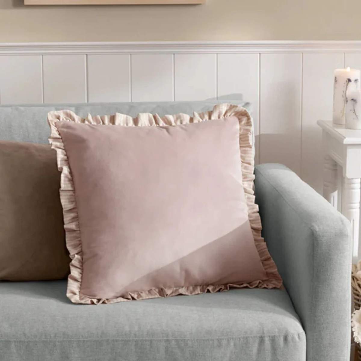 Angela Reed Solene Ruffle Matte Velvet Cushion