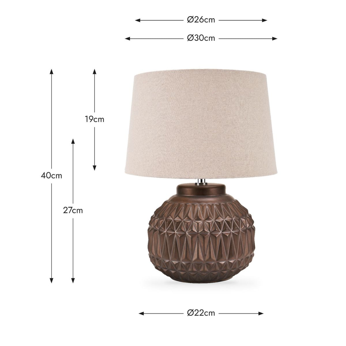 Pacific Lifestyle Anneli Bronze Aztec Texture Ceramic Table Lamp