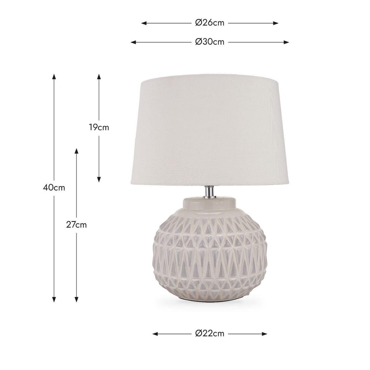 Pacific Lifestyle Anneli Warm White Aztec Texture Ceramic Table Lamp