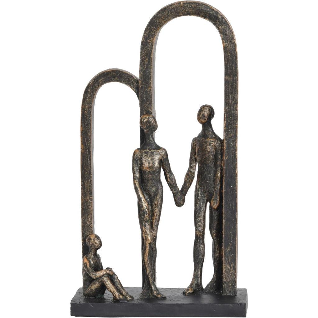 Antique Bronze Family in Arches Sculpture Small-Beaumonde