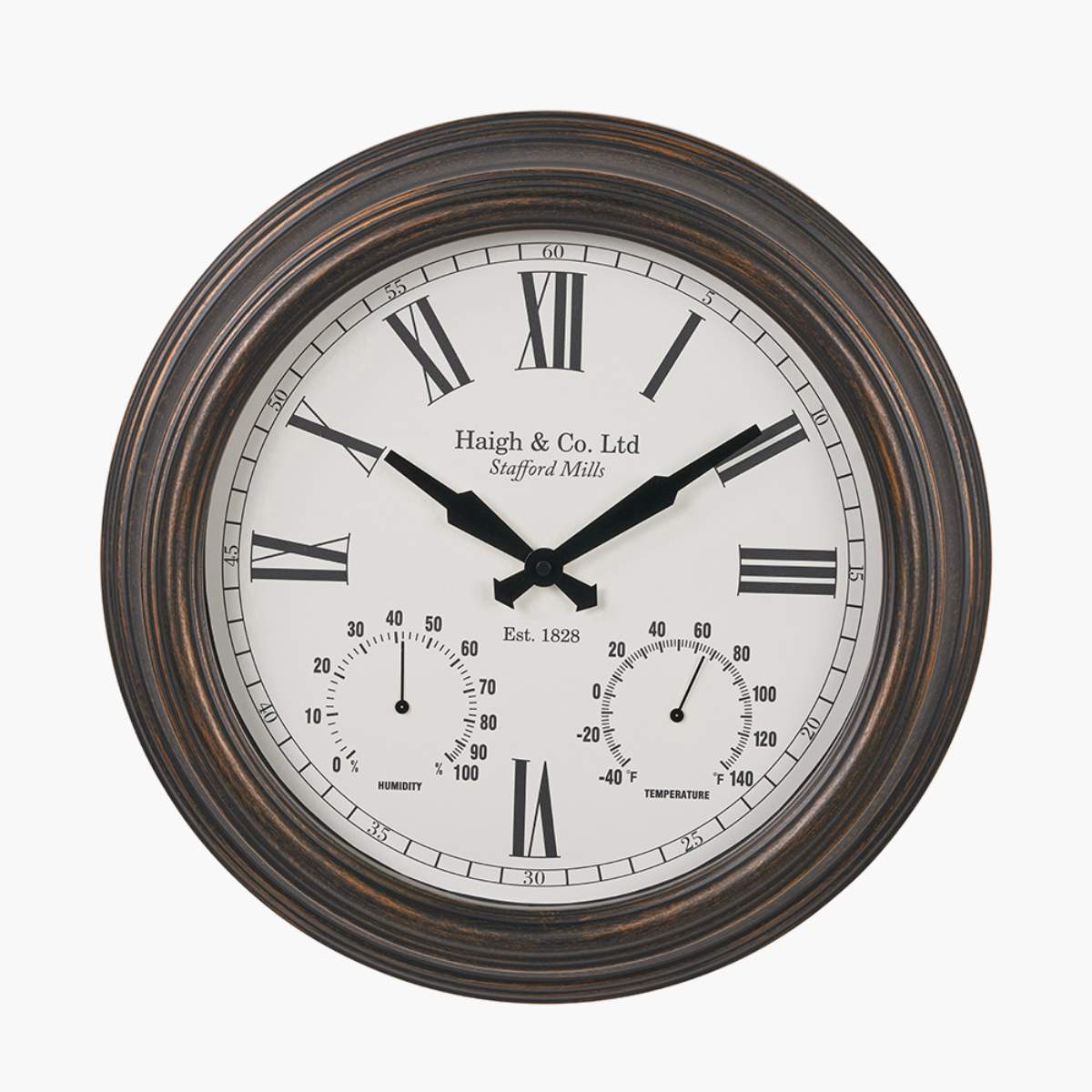 Pacific Lifestyle Antique Bronze Effect Indoor Outdoor Wall Clock