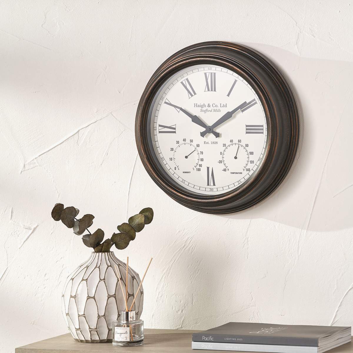 Pacific Lifestyle Antique Bronze Effect Indoor Outdoor Wall Clock