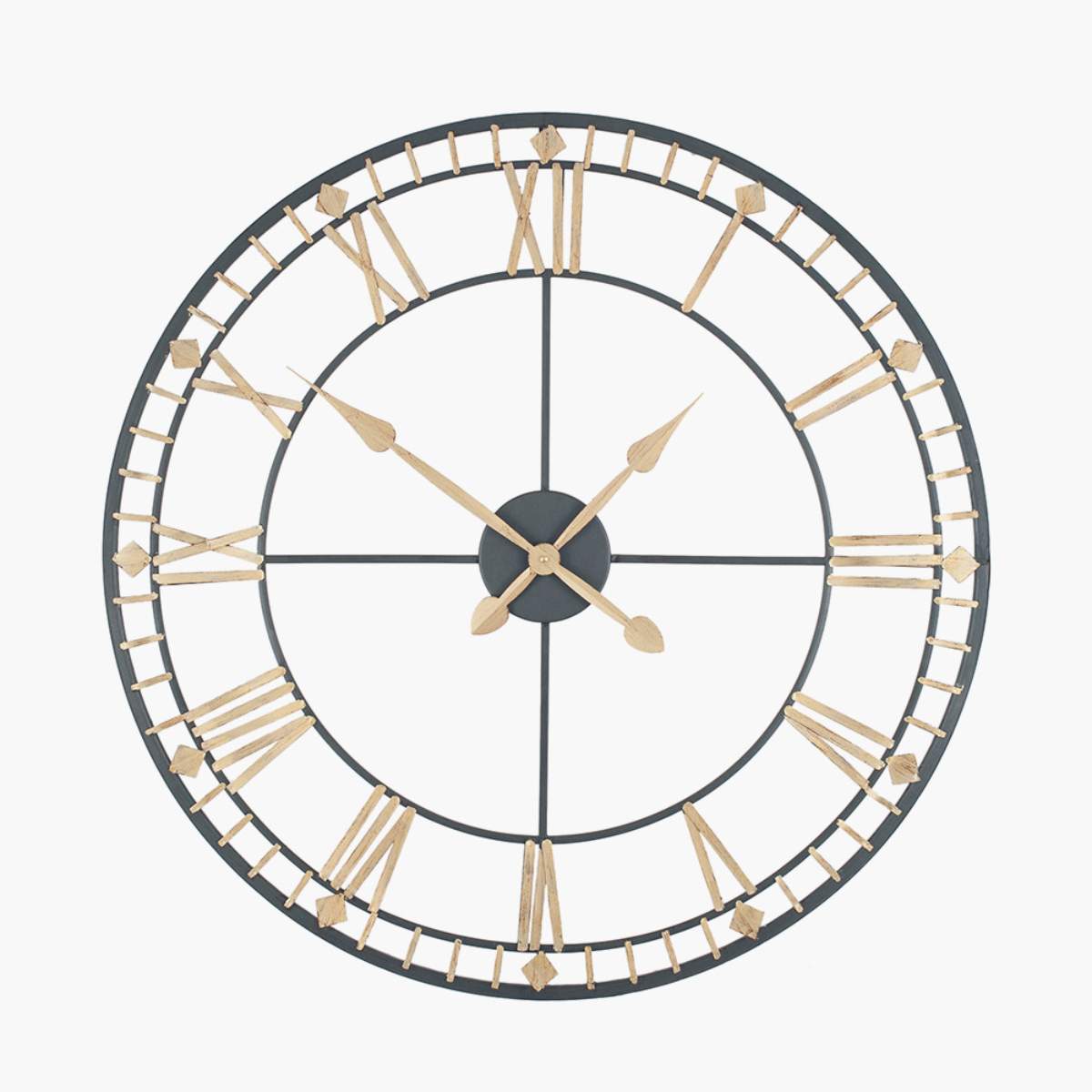 Pacific Lifestyle Antique Bronze and Gold Metal Round Wall Clock Large