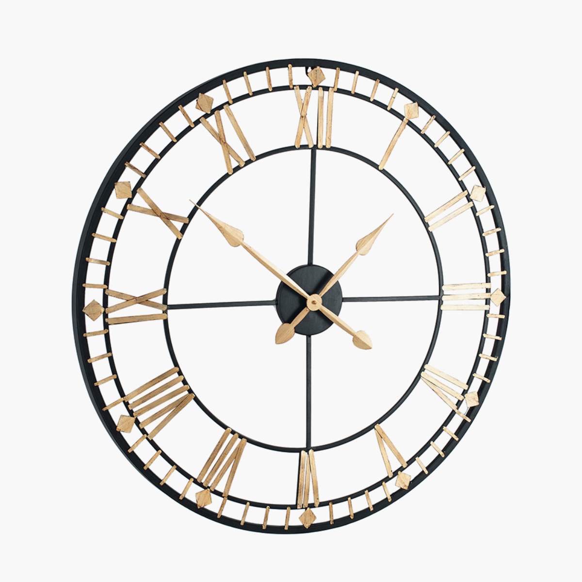 Pacific Lifestyle Antique Bronze and Gold Metal Round Wall Clock Large