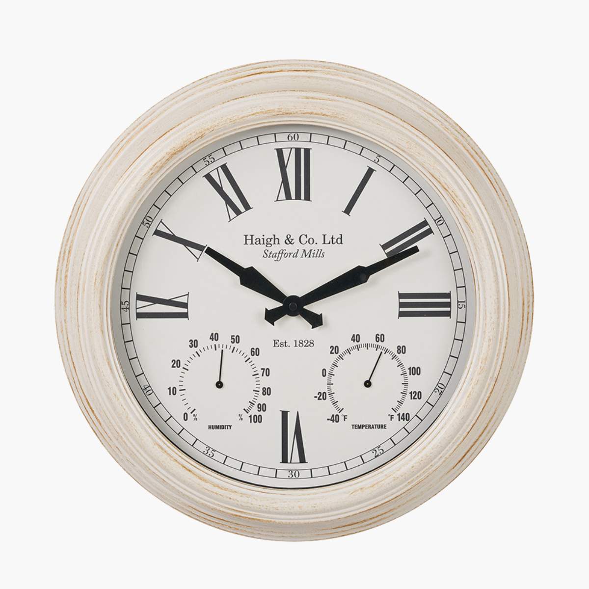 Pacific Lifestyle Antique Effect Gold Brushed Cream Indoor Outdoor Wall Clock