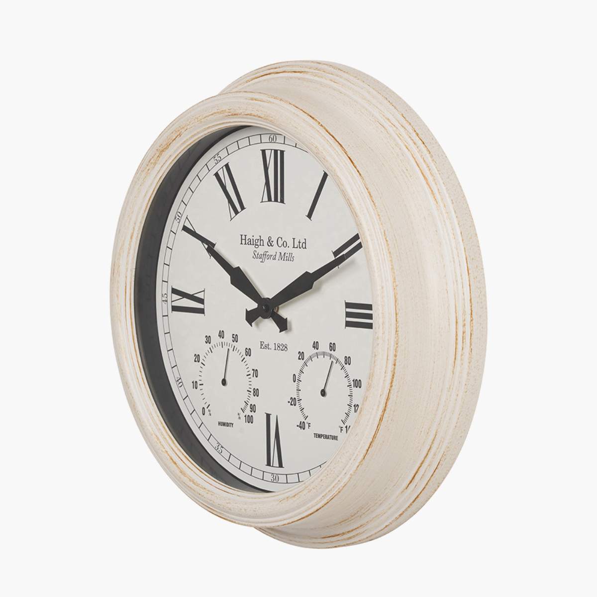 Pacific Lifestyle Antique Effect Gold Brushed Cream Indoor Outdoor Wall Clock