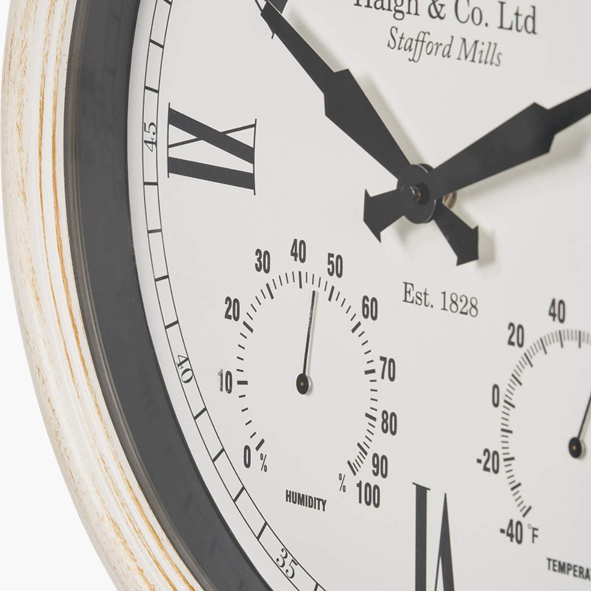 Pacific Lifestyle Antique Effect Gold Brushed Cream Indoor Outdoor Wall Clock